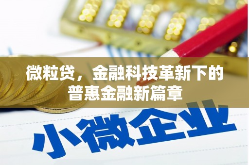 氹仔岛微粒贷，金融科技革新下的普惠金融新篇章