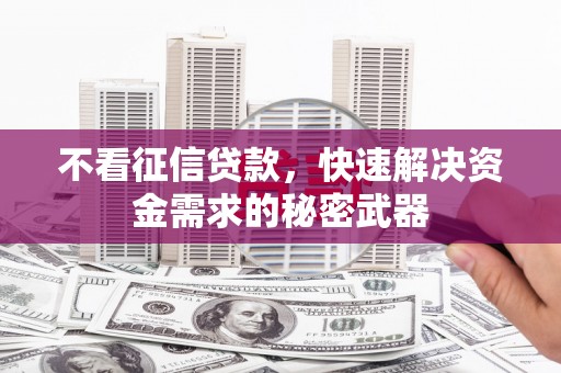 氹仔岛不看征信贷款，快速解决资金需求的秘密武器