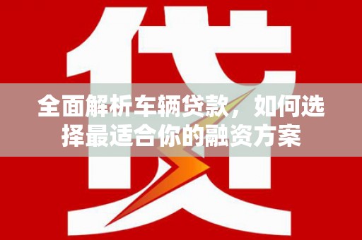 氹仔岛全面解析车辆贷款，如何选择最适合你的融资方案